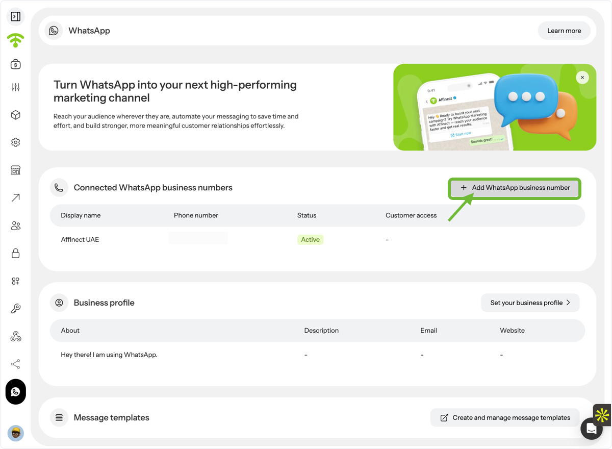 Open the WhatsApp Dashboard
