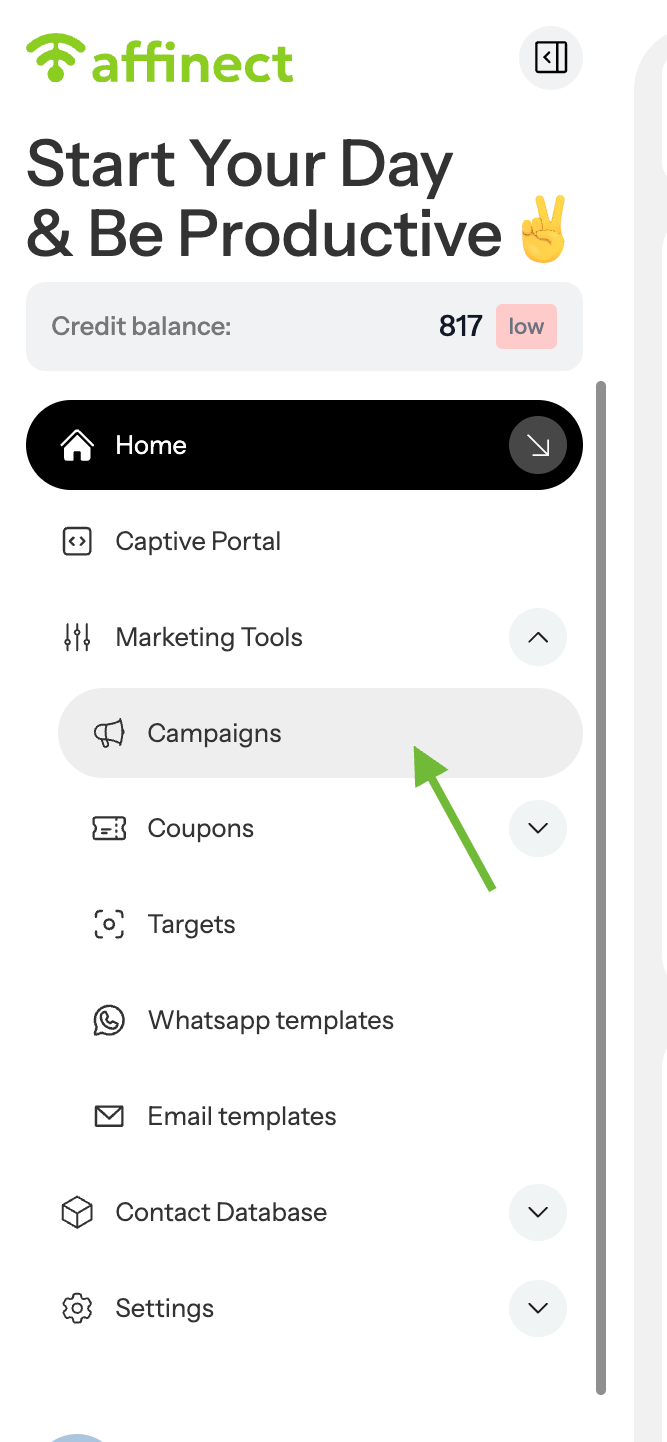 Navigate to Campaigns