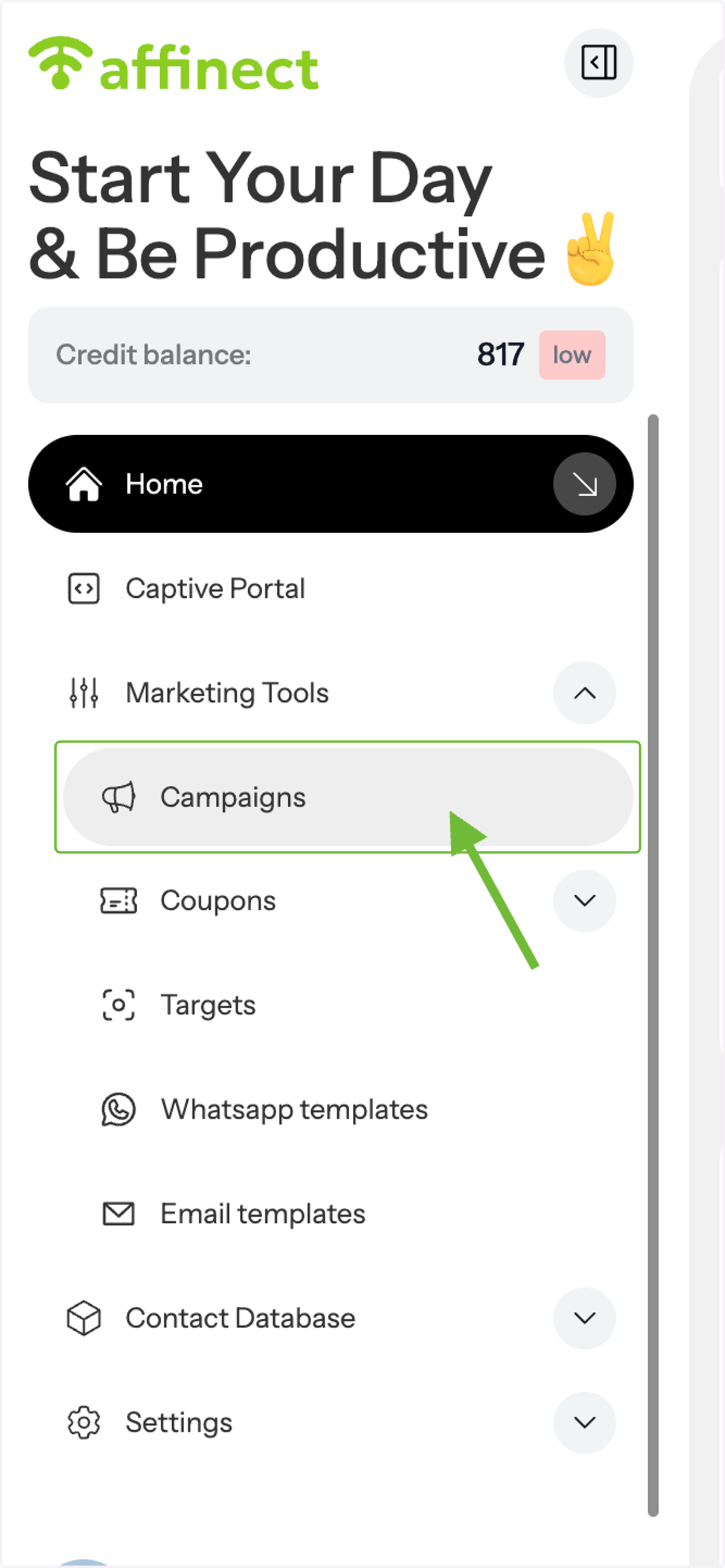 Navigate to Campaigns
